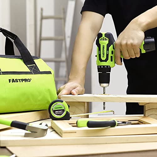 FASTPRO 175-Piece 12V Cordless Drill Set, Drill Driver and Home Tool Kit, House Repairing Tool with 12-Inch Storage Tool Bag, For DIY, Home FASTPRO