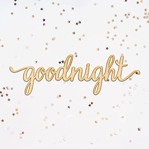 Woodums Goodnight Script Word Wood Sign Home Décor Wall Art for Gallery Wall - Unfinished 12" Wide x 4" Tall Woodums