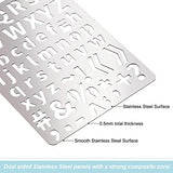BENECREAT 4PCS 4x7 Inch Metal Engraving Stencils Letter Number Metal Stencils for Wood Carving, Drawings and Woodburning, Engraving and Scrapbooking BENECREAT