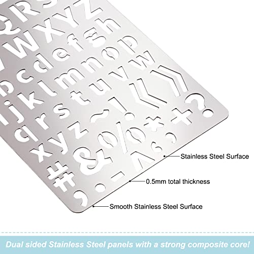 BENECREAT 4PCS 4x7 Inch Metal Engraving Stencils Letter Number Metal Stencils for Wood Carving, Drawings and Woodburning, Engraving and Scrapbooking - WoodArtSupply