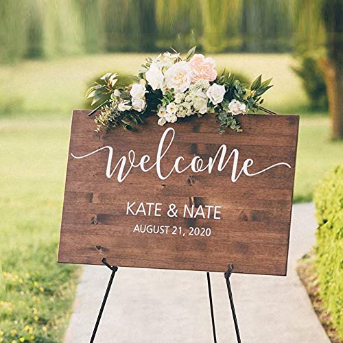 STARHOO Display Easel Stand for Wedding Sign & Poster 63'' Portable Art Easel for Floor Adjustable Metal Easel Black - WoodArtSupply