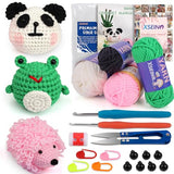 XSEINO Crochet Kit for Beginners - Crochet Start Kit with Step-by-Step Video Tutorials - Learn to Crochet Kits for Adults and Kids - Panda, Frog, XSEINO