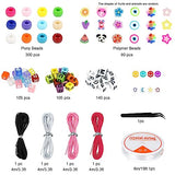 Dowsabel Bracelet Making Kit, Beads for Bracelets Making Pony Beads Polymer Clay Beads Smile Face Beads Letter Beads for Jewelry Making, DIY Arts and Dowsabel