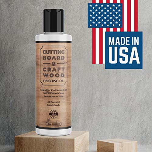 Cutting Board and Craft Wood Finishing Oil - 8oz Food-Safe Mineral Oil with Citrus Scent - Made in USA - Natural Conditioner for Cutting Boards, Samorillo