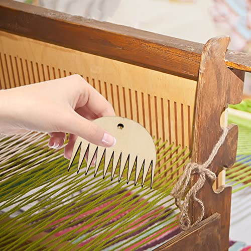 11 Pieces Weaving Loom Kit, Wood DIY Weaving Loom with Wooden Weaving Stick Weaving Comb and Wood Weaving Crochet Needle Warp Frame Loom for Kids - WoodArtSupply