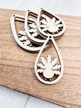 Texan Wood Crafts 12 pieces Unfinished Wood Thanksgiving Turkey Earring Jewelry Blanks, Made in Texas (1.5" Height) Texan Wood Crafts