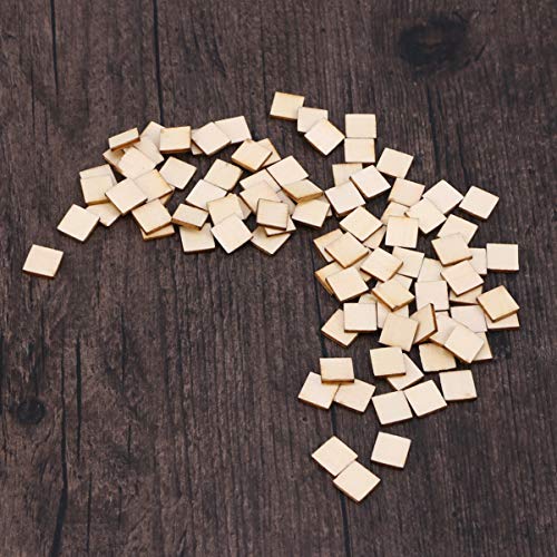 Artibetter Decorative Labels 200pcs Unfinished Blank Wood Square Discs Wood Cutout for DIY Craft Rustic Wedding Decorations 25mm Homemade Ornaments ARTIBETTER