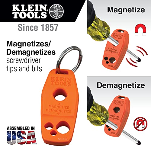 Klein Tools 85146 Screwdriver Set with Magnetizer / Demagnetizer for Magnetic Tips 3 Slotted, 3 Phillips, Non-Slip Cushion Grip, 6-Piece Klein Tools