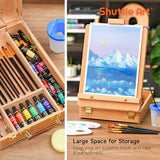 65 Pack Acrylic Paint Set, Shuttle Art Acrylic Painting Set with Wooden Easel, 30 Colors Acrylic Paint, Painting Canvas, Paint Brushes, Palettes, Art Shuttle Art