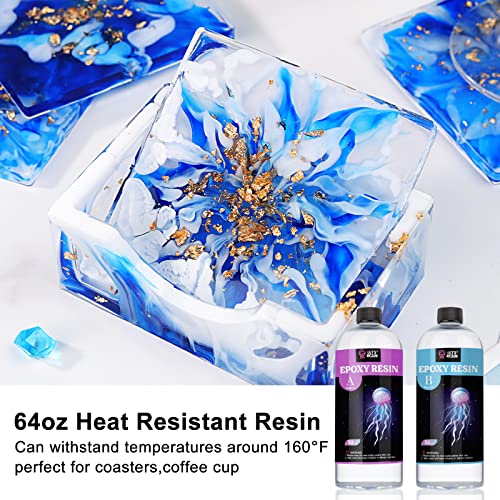 LET'S RESIN 1/2 Gallon Casting Epoxy Resin,Bubble Free & Crystal Clear Epoxy Resin Kit,2 Part Resin and Hardener for Jewelry LET'S RESIN
