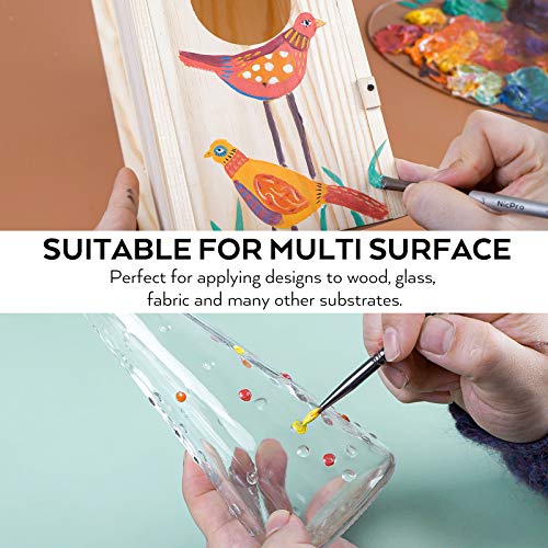 Nicpro 14 Colors Large Bulk Acrylic Paint Set (16.9 oz,500 ml) Rich Art Painting Supplies, Non Toxic for Multi Surface Canvas Wood Leather Fabric Nicpro