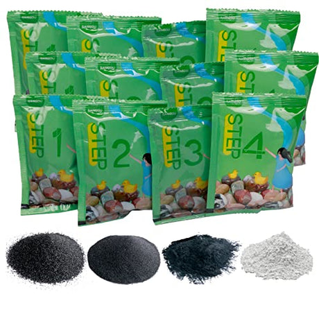 4 Step Rock Tumbler Grit Kit, Polish Kit Silicon Carbide Aluminum Oxide Media Polish for 3 LB Rock Tumbler GANGOU