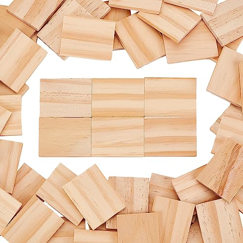 OLYCRAFT 50pcs 1.4x1.8 inch Wood Tags Unfinished Rectangle Blank Pieces Wooden Rectangle Gift Tags Wooden Cutouts Slices Without Hole for DIY Craft - WoodArtSupply