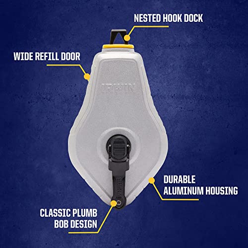 IRWIN Tools STRAIT-LINE Chalk Line, Classic Reel, 100 ft. (IWHT48441) IRWIN