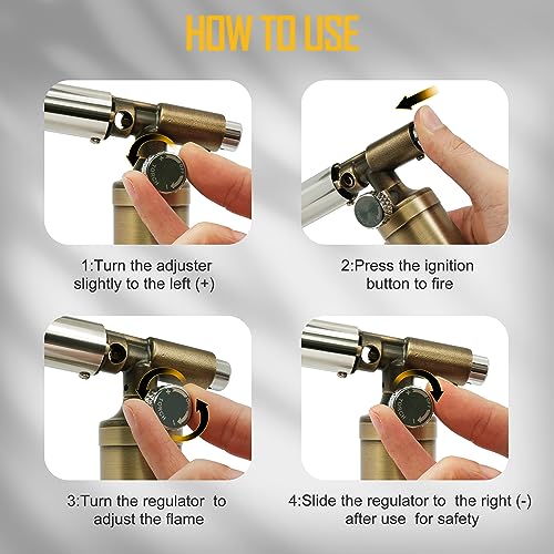 ravs Butane Torch, Pure Copper Kitchen Torch with Adjustable Flame, Mini Torch Lighters Butane Refillable, Culinary Torch for BBQ, Baking. Culinary ravs