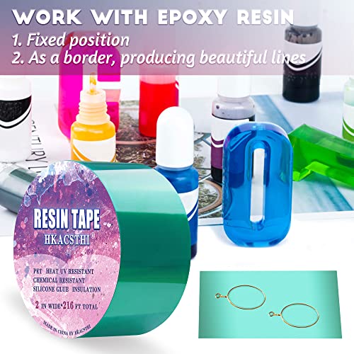 HKACSTHI 2 Rolls 216 Feet Resin Tape for Epoxy Resin Molding Silicone Epoxy Resin Tape UV Tape Epoxy Release Tape for Pouring Thermal Tape High HKACSTHI