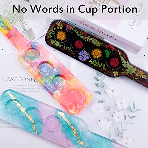 ResinWorld Shot Glass Serving Tray Mold, Shot Glass Holder Mold for Resin, 4 Holes Shot Glasses Tray Resin Mold, for Party Home Decor ResinWorld