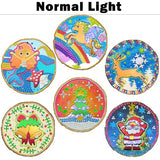 atydkug Kids Wooden Painting Kit - Glow in The Dark Foil Arts & Crafts Gifts for Boys Girls Ages 5-12 Wood Slices with Gem Painting Sets, Creative atydkug