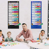 Amzoya Daily Schedule Pocket Chart. Kids Schedule Pocket Chart with 15 Dry-Eraser Cards. 13+1 Pockets. Schedule Pocket Chart for Classroom & Home Amzoya