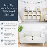 Ash Wood Furniture Legs - Premium Mid Century Legs for Sofa, Chair, Table, Dresser, Bed, Cabinet, Ottoman - Our Wooden Legs Are Easy To Install & Airy Abode