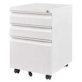 VERYKE 3 Drawer File Cabinet with Lock and Wheels Mobile Under Desk Filing Cabinet Vertical Filing Cabinet Metal Organizer File Cabinet for Hanging VERYKE