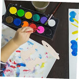 VOSAREA 10pcs White Rabbit Ornament Wood Rabbit Cutouts Wood Bunny Slice Bunny Shaped Wood Cutout Bunny Wooden Slices Easter Wood Embellishments DIY VOSAREA