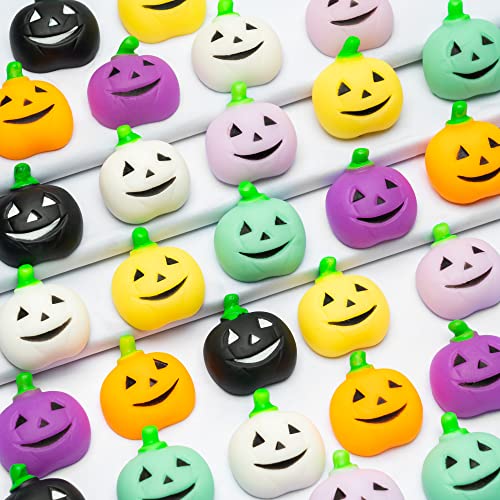 WATINC 28pcs Halloween Pumpkin Mochi Squeeze Toys for Kids, Happy Halloween Stress Relief Gifts Mochi Fidget Toys Treat Goodie Bags Fillers Classroom - WoodArtSupply