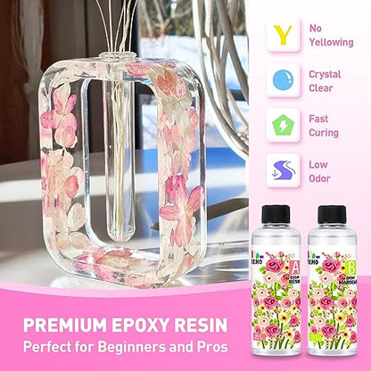 YIEHO Epoxy Resin, Crystal Clear Art Casting Resin and Hardener Hard No Yellowing Resina Epoxica Transparente Perfect for Jewelry Making, DIY, Molds, - WoodArtSupply