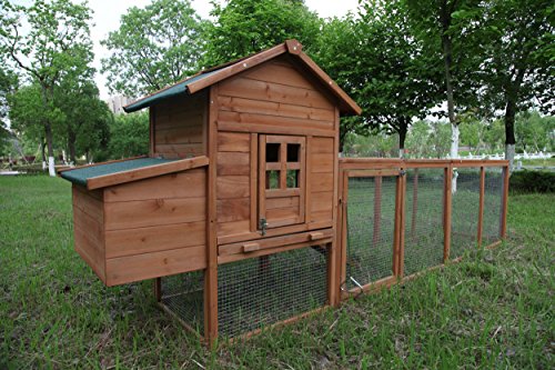 Wooden Chicken Coop House Chick Cage w/Egg Box Run Rabbit Hutch Enclosure Poultry Pet Hutch Garden Backyard Cage Large Indoor and Outdoor Use (120