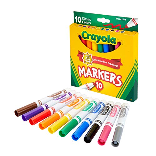 Crayola Broad Line Markers Bulk, 12 Marker Packs with 10 Colors - WoodArtSupply