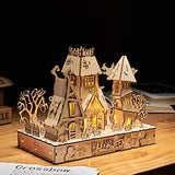 bennama 3D Wooden Puzzles Halloween House Kits Includes Light Strip, Brainteaser and Puzzle for Halloween/Birthday,Gifts for Adults and Teens to bennama