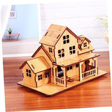 Vaguelly 2pcs DIY Wooden Ornament Mini House DIY Unfinished Wood Toy House DIY Woodcraft Construction Puzzle Craft Wood Wooden DIY House Model DIY Vaguelly