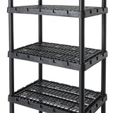 Gracious Living 5 Shelf Knect-A-Shelf Ventilated Extra Heavy Duty Storage Unit Organizer System for Home, Garage, Basement, and Laundry, Black Gracious Living