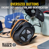 Klein Tools AESEM1 Hearing Protection Safety Earmuffs with Bluetooth Technology, NRR 20dB, 70-Hour Runtime Klein Tools