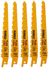 DEWALT FLEXVOLT Reciprocating Saw Blades, 5-Pack, 6”, 6TPI, Stainless Steel (DWAFV466) DEWALT