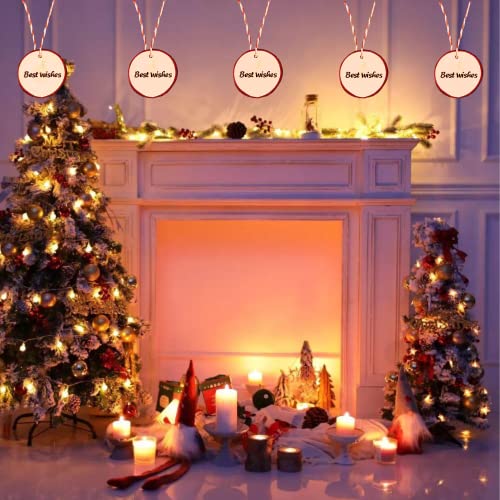 Wood Slices 30 Pcs 2.4-2.8 inches TICIOSH Craft Unfinished Wood kit Predrilled with Hole Wooden Circles for Arts Wood Slices Christmas Ornaments DIY TICIOSH