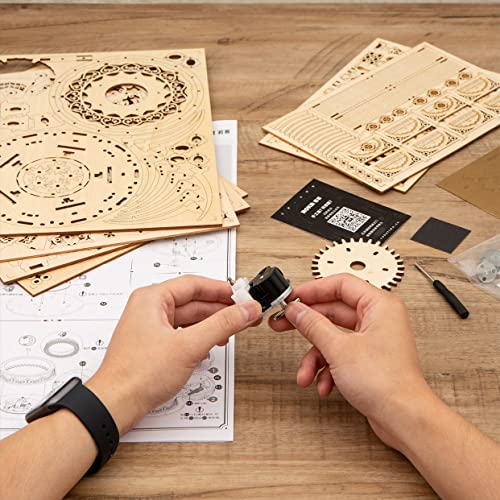 ROKR Classic Edition Orrery Music Box 3D Puzzle Wooden Model Kit for DIY Solar System Craft ROKR