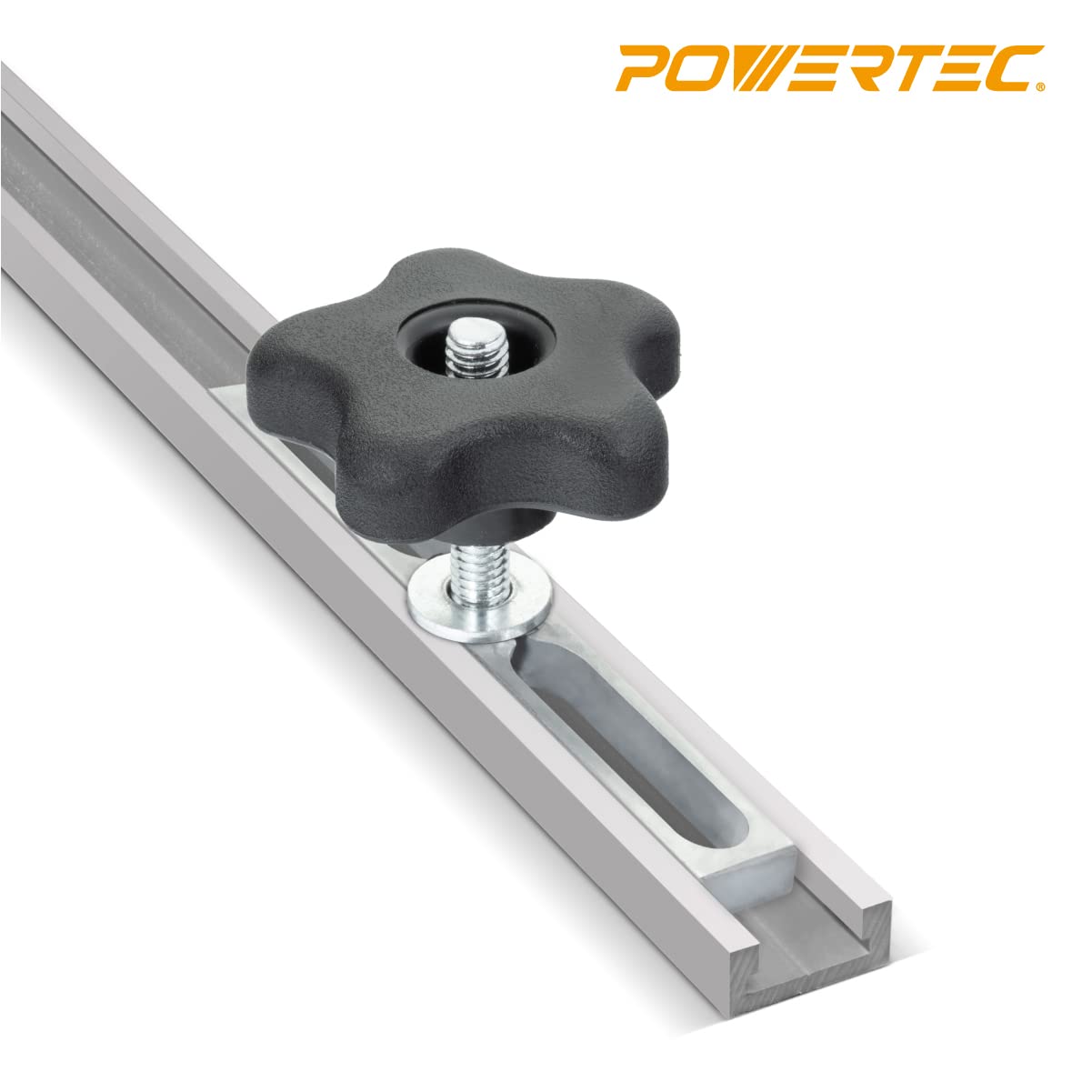 POWERTEC 71642 Miter Slot Hardware Kit (Slot Bars, Knobs, Screws, Washers) POWERTEC