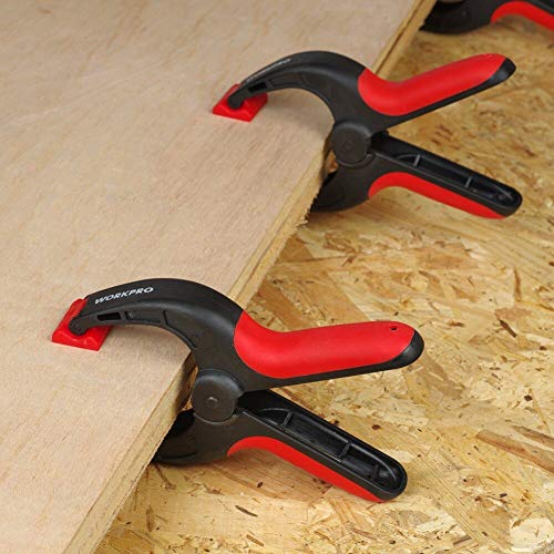 WORKPRO W032012 Nylon Spring Clamp, 3 In., Pivoting Jaw Nose, Ergonomic (Single Pack) WORKPRO
