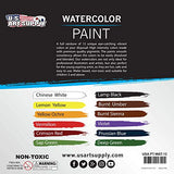 U.S. Art Supply 12ml Premium Vivid Watercolor Artist Aluminum Tube Paint Set (12-Colors) U.S. Art Supply