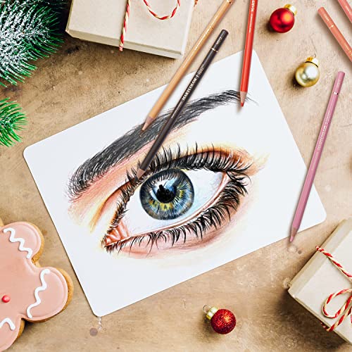 MARTCOLOR Skin Tone Colored Pencils for Portraits and Skintone Artists, 24 Colors Oil Color Pencils for Drawing, Sketching, Adult Coloring, Shading, MARTCOLOR