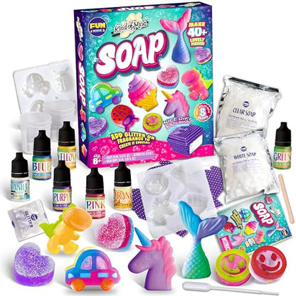 Kids Soap Kit, FunKidz Soap Making Kit for Kids All Ages DIY Crafts Kits STEM Science Activity Gift for Girls and Boys