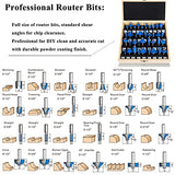 LEATBUY Router Bit Set 1/4 inch -37 PCS Tongue Groove Wood Milling Cutter Drilling Carbide Router Bits Tool for Door Table Cabinet Shelve Wall DIY LEATBUY-TECH