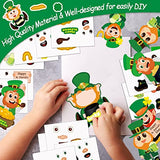 chiazllta 30 Packs St. Patrick's Day Craft Kits DIY Leprechauns Art Craft for Preschool Kids, St. Patrick’s Day Make Your Own Leprechauns Paper Craft chiazllta