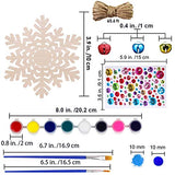 32 Set Christmas Hanging Natural Unfinished Wood Snowflake Cutouts Ornaments Ready-to-Personalize Wood Snowflake Rustic Winter Paintable Wooden Winlyn