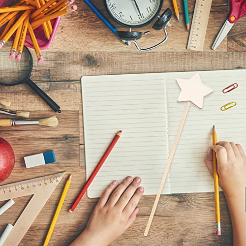 Zerodeko 8 Pcs DIY Fairy Wands, Make Your Princess Wands, Unfinished Wooden Star Fairy Sticks DIY Crafts Supplies Costume Dressing Props Party Favors Zerodeko