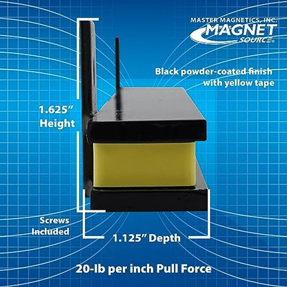 Master Magnetics 24” Heavy-Duty Magnetic Tool Holder, Easy-Install, 20-lb per inch Pull Force, Black Powder Coat with Yellow Stripe (AM1PLC) - WoodArtSupply