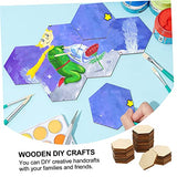 DECHOUS 50pc Ornaments for Kids Mini Hexagon Wood Chips Unfinished Wood Hexagon Wood Mosaic Tile Wooden Hexagon Cutouts Unfinished Wooden Hexagon DECHOUS