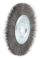 Forney 72745 Wire Bench Wheel Brush, Coarse Crimped with 1/2-Inch and 5/8-Inch Arbor, 6-Inch-by-.012-Inch Forney