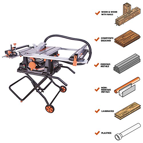 Evolution Power Tools RAGE 5-S Table Saw Multi-Material Cutting, Cuts Wood, Plastic, Metal & More, TCT Blade Included 10" - WoodArtSupply